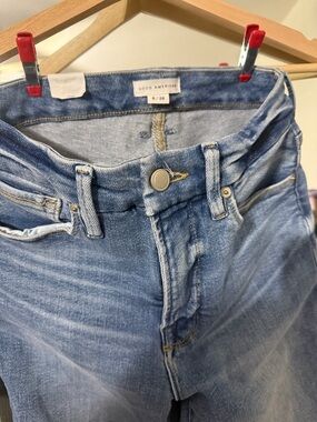 Good American Light Blue High-Rise Ankle Jeans